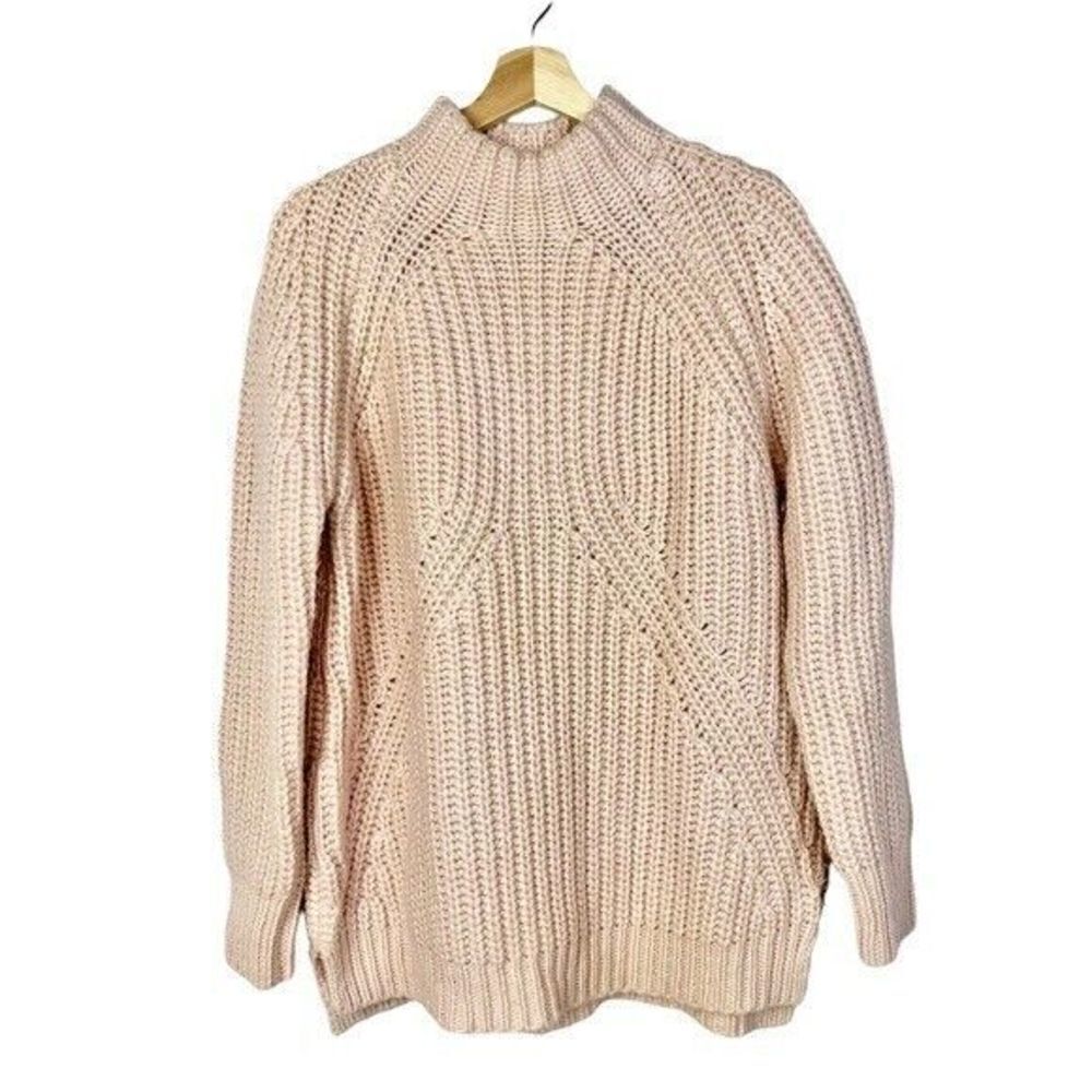 J. Crew Collection Blush Light Pink Turtleneck Knit Sweater M